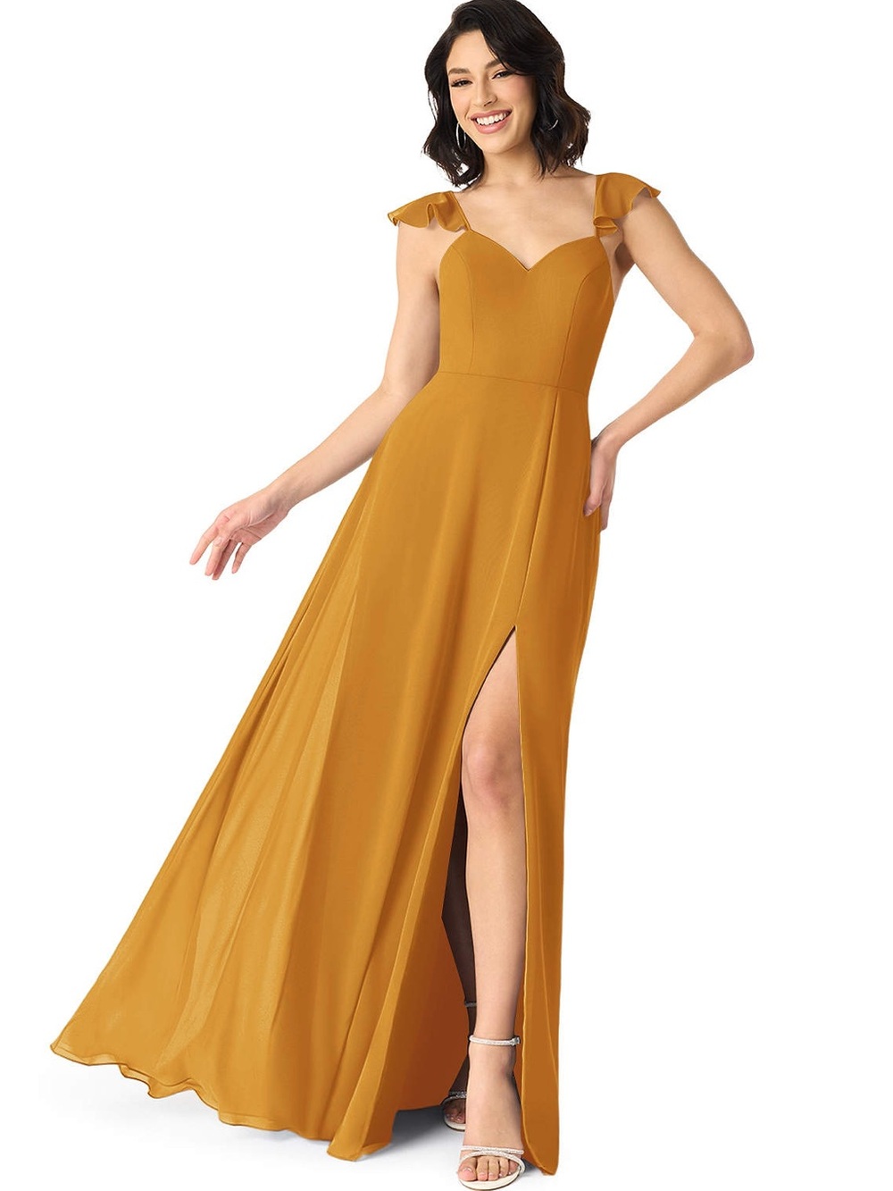 Azazie butterscotch dress